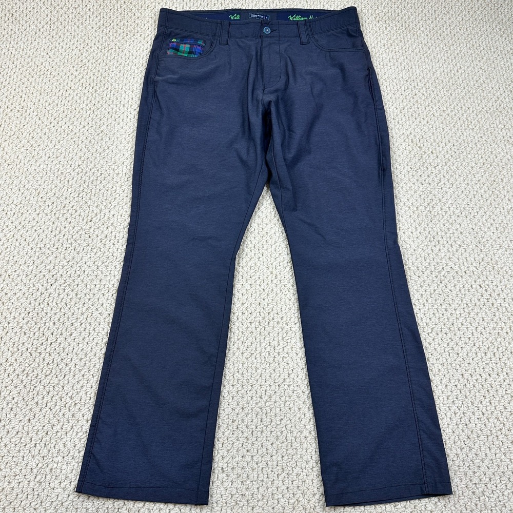 William Murray Golf Pants Mens 34x30 Navy Straight Fit Performance Stretch Golf